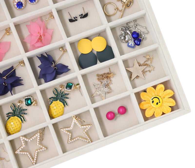 Stratalife Jewelry Tray Stackable Earrings Tray Jewelry Organizer Jewelry Drawer Storage for Earrings Showcase Display Drawer Inserts (30 Grid) - Image 4